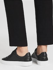 Reiss Black Finley Leather Trainers - Image 7 of 7