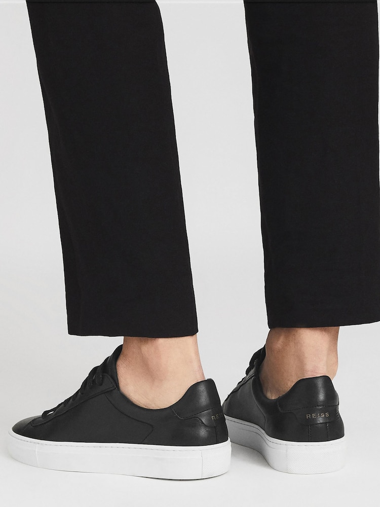 Reiss Black Finley Leather Trainers - Image 7 of 7