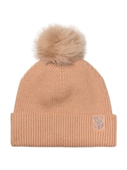 Victoria's Secret Toasted Sugar Nude Cosy Knit Pom Pom Beanie - Image 1 of 2