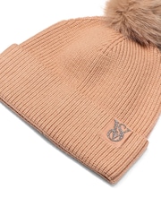Victoria's Secret Toasted Sugar Nude Cosy Knit Pom Pom Beanie - Image 2 of 2