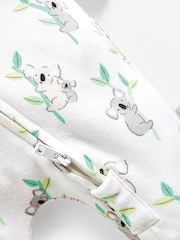 JoJo Maman Bébé White Koala Print Zip Cotton Baby Sleepsuit - Image 2 of 5