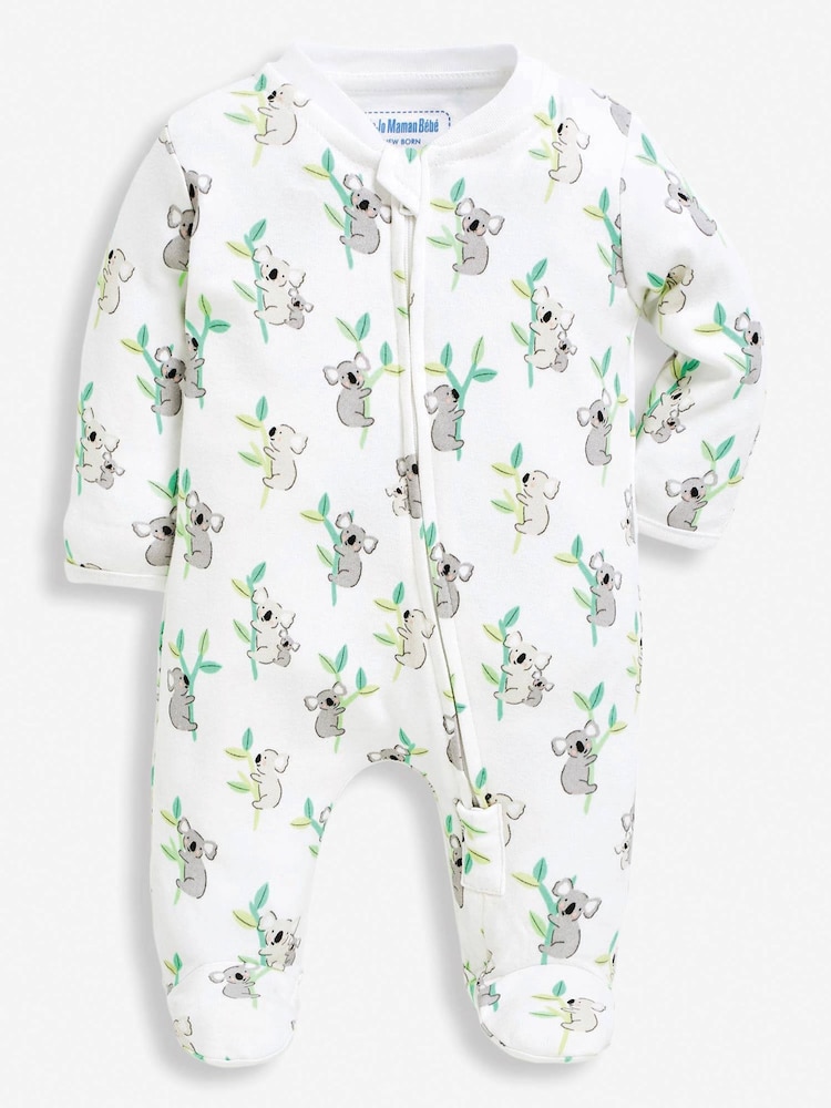Weiß/Koala - Jojo Maman Bébé Bedruckter Baby-Schlafanzug aus Baumwolle mit Reißverschluss - Bild 5 von 5 Weiß/Koala - Jojo Maman Bébé Bedruckter Baby-Schlafanzug aus Baumwolle mit Reißverschluss - Bild 5 von 5