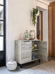 Grey Bronx Oak Effect Space Saving Small Sideboard - Image 1 of 9