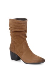 Jones Bootmaker Women's Tan Cloe Leather Suede Slouch Boots - Image 2 of 6