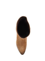 Jones Bootmaker Women's Tan Cloe Leather Suede Slouch Boots - Image 4 of 6