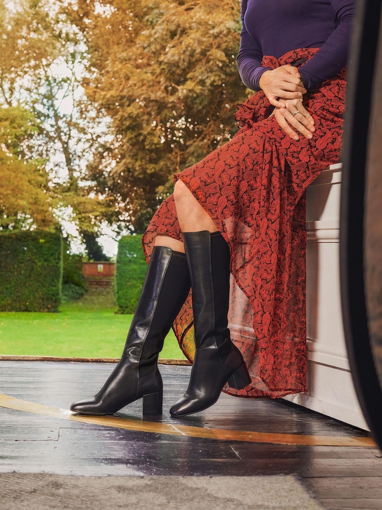 Jones Bootmaker Women's Black Bari Leather Knee-Boots - Image 5 of 5