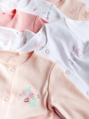 Pale Pink Floral 7 Pack Baby Sleepsuits (0-2yrs) - Image 13 of 20
