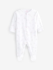Pale Pink Floral 4 Pack Baby Sleepsuits (0-2yrs) - Image 1 of 12