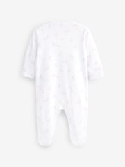 Pale Pink Floral 4 Pack Baby Sleepsuits (0-2yrs) - Image 3 of 12