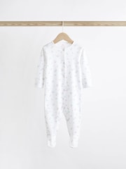 Pale Pink Floral 4 Pack Baby Sleepsuits (0-2yrs) - Image 7 of 12