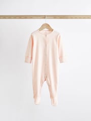 Pale Pink Floral 4 Pack Baby Sleepsuits (0-2yrs) - Image 8 of 12