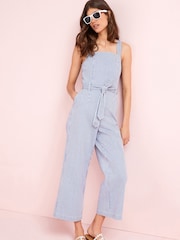 Blue Stripe Denim Dungarees - Image 1 of 5