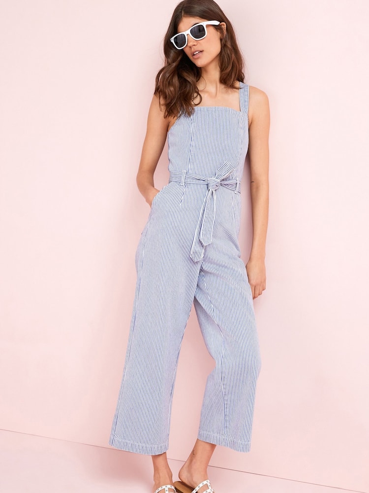 Blue Stripe Denim Dungarees - Image 1 of 5