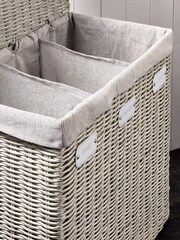 Grey Plastic Wicker Laundry Sorter - Image 3 of 4
