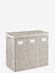 Grey Plastic Wicker Laundry Sorter - Image 4 of 4