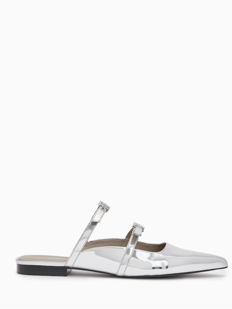 AllSaints Silver Shar Flat Shoes - Image 1 of 5 AllSaints Silver Shar Flat Shoes - Image 1 of 5