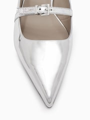 AllSaints Silver Shar Flat Shoes - Image 4 of 5