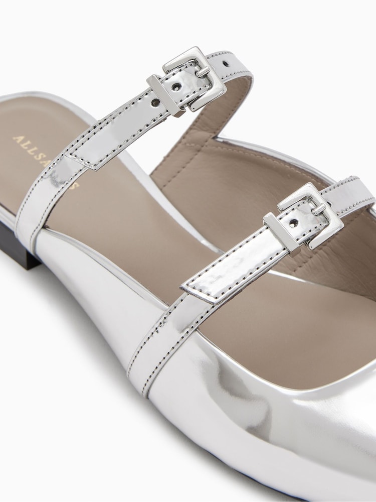 AllSaints Silver Shar Flat Shoes - Image 5 of 5