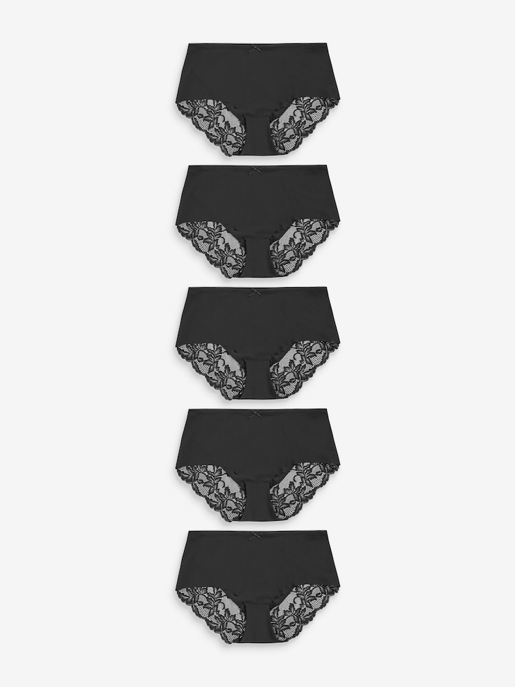 Noir - No VPL Lace Back Briefs 5 Pack - Image 1 of 1