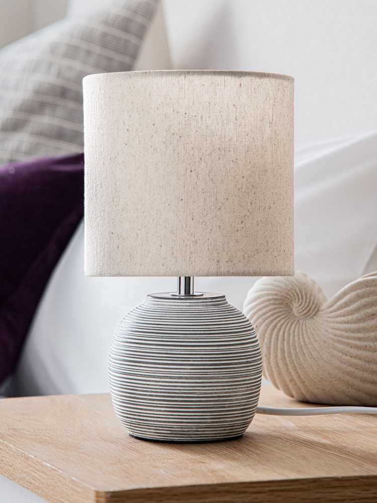 Grey Fairford Bedside Table Lamp - Image 2 of 4