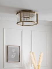 Brass Hertford 2 Light Flush Ceiling Light - Image 2 of 5