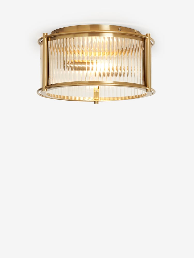 Brass Hertford 2 Light Flush Ceiling Light - Image 5 of 5