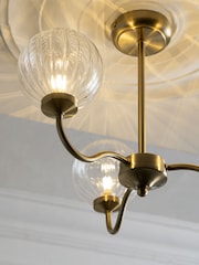 Brass Bourton 3 Light Flush Ceiling Light - Image 3 of 5