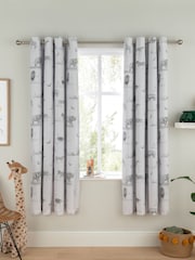 Little Knightley Grey Zambezi 168 x 137cm Blackout Eyelet Curtains - Image 1 of 2