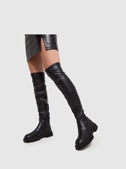 Schuh Black Dixie Stretch Over The Knee Boots - Image 2 of 4