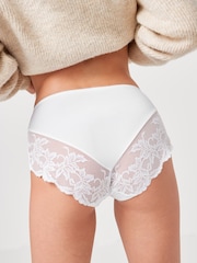 Black/White/Nude Midi Lace No VPL Brazilian Briefs 5 Pack - Image 3 of 6