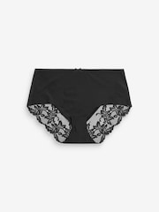 Black/White/Nude Midi Lace No VPL Brazilian Briefs 5 Pack - Image 6 of 6