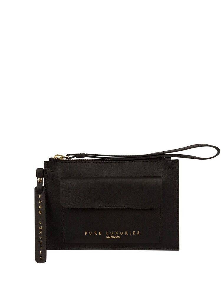 Pure Luxuries London Arreton Vegetable Tanned Leather Clutch Bag - Image 1 of 5