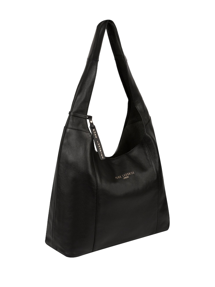 Czarna torba na ramię Pure Luxuries London Nina ze skóry - Image 3 of 5