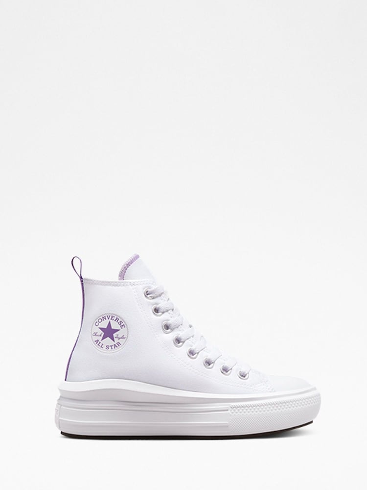 Converse White Youth Chuck Taylor Move Trainers - Image 1 of 6