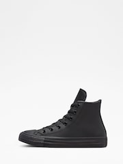 Converse Black Leather High Top Youth Trainers - Image 2 of 7