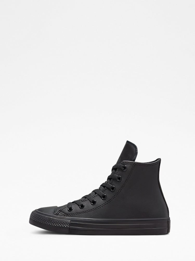 Converse Black Leather High Top Youth Trainers - Image 2 of 7