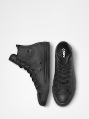 Converse Black Leather High Top Youth Trainers - Image 5 of 7