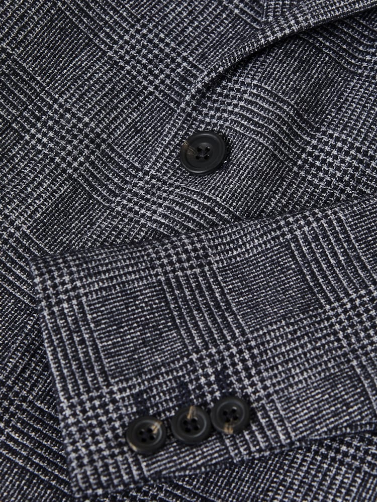 Reiss Navy Babbington 9-12 yrs Single Breasted Check Blazer - Image 6 of 6
