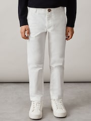 Reiss White Pitch 9-14 yrs Slim Fit Casual Chinos - Image 1 of 6