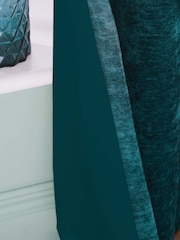 Hyperion Teal Blue Selene Luxury Chenille Weighted Thermal Lined Eyelet Curtains - Image 4 of 4