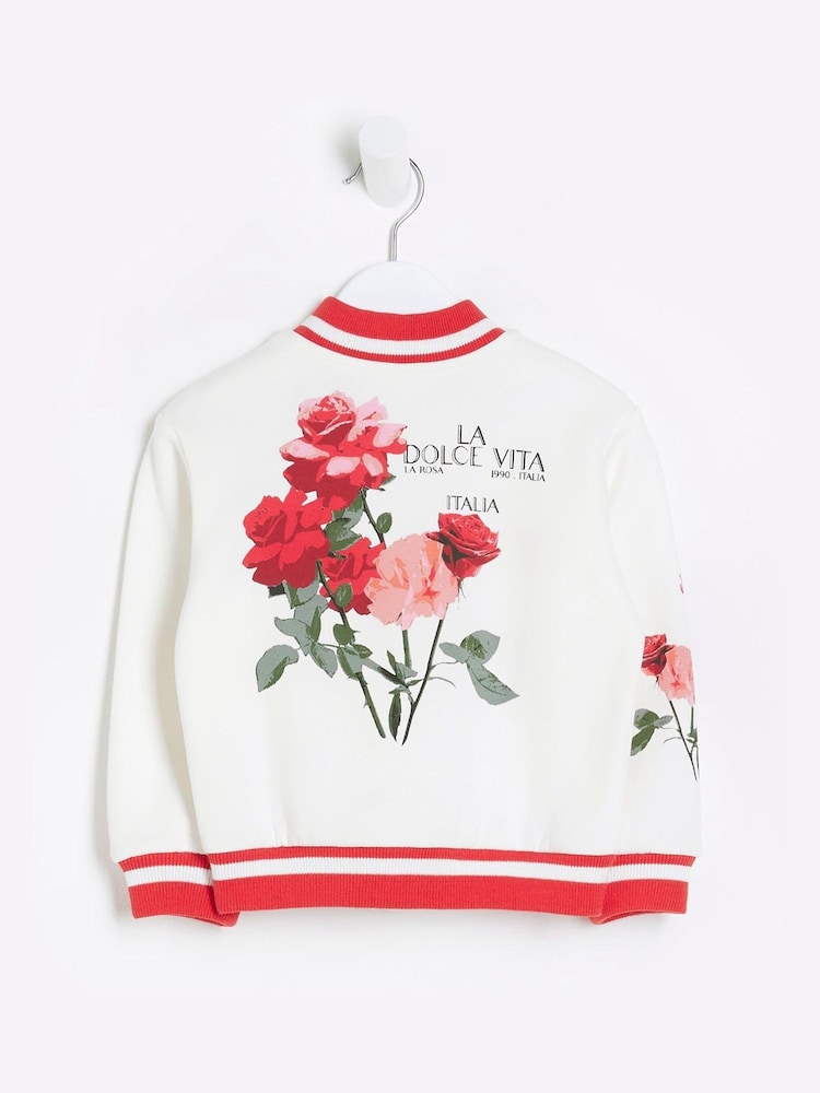River Island Mini Girls 100% Cotton Floral Bomber Jacket - Изображение 2 из 4 River Island Mini Girls 100% Cotton Floral Bomber Jacket - Изображение 2 из 4