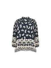 Live Unlimited Curve and Stone Paisley Print Ruched Front Black Blouse - Image 6 of 6