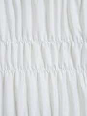 White Soft Touch Brushed Ruched Duvet Cover & Pillowcase Set - Image 4 of 4