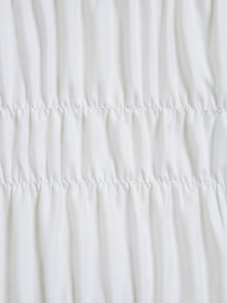 White Soft Touch Brushed Ruched Duvet Cover & Pillowcase Set - Image 4 of 4
