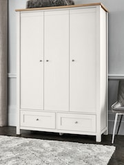 Chalk Malvern Paint Effect Triple, 2 Drawers Wardrobe - Image 3 of 12