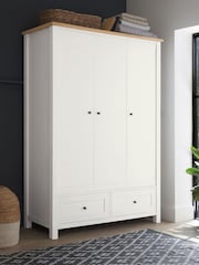Chalk Malvern Paint Effect Triple, 2 Drawers Wardrobe - Image 4 of 12