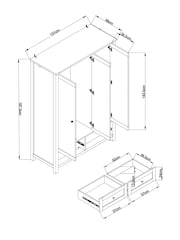 Chalk Malvern Paint Effect Triple, 2 Drawers Wardrobe - Image 5 of 12