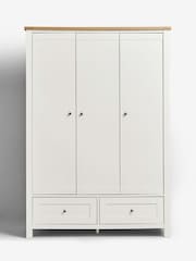 Chalk Malvern Paint Effect Triple, 2 Drawers Wardrobe - Image 8 of 12