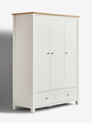 Chalk Malvern Paint Effect Triple, 2 Drawers Wardrobe - Image 9 of 12