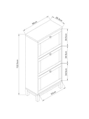 Cream Malvern Oak Effect Shoe Storage Cabinet - Image 4 of 9